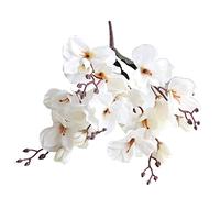 Flueyer Lot de 2 fleurs de magnolia artificielles avec 20 têtes de faux bouquet de magnolia au toucher réaliste avec feuilles vertes pour mariage, maison, décoration de table, accessoires photo
