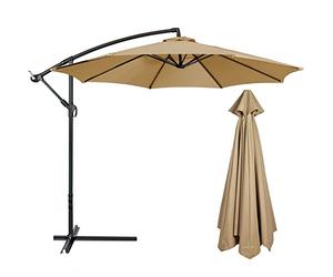 Flueyer Parapluie déporté à 6 nervures de rechange en tissu imperméable pour jardin, pelouse, terrasse, arrière-cour et piscine (auvent uniquement), peau
