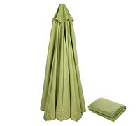 Flueyer Parasol déporté à 6 nervures de rechange en tissu imperméable pour jardin, pelouse, terrasse, arrière-cour et piscine (auvent uniquement), vert agate