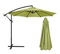 Flueyer Parasol déporté de 2,7 m avec 8 baleines de rechange en tissu imperméable pour jardin, pelouse, terrasse, arrière-cour et piscine (auvent uniquement) Agate verte.