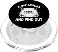 Fluff Around and Find Out Funny Angry Cat Humour Cat Lover PopSockets PopGrip pour MagSafe