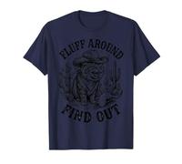 Fluff Around Find Out Angry Cat Cowboy Critter Western T-Shirt