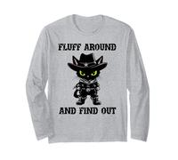 Fluff Around Find Out Meowdy Cat Funny Cowboy Overstimulated Manche Longue