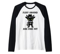 Fluff Around Find Out Meowdy Cat Funny Cowboy Overstimulated Manche Raglan