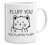 Fluff You Tasse avec inscription en allemand Blanc
