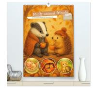 Fluffy animal friends - Animal friendships for everyday life (High Quality Premium Wall Calendar 2026 DIN A2 portrait),CALVENDO 12 Month Wall Calendar: Cuddly animal moments throughout the year