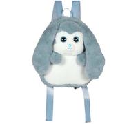 Fluffy Bag - GIPSY TOYS - Sac à dos en peluche - Lapin bleu et blanc 30 cm