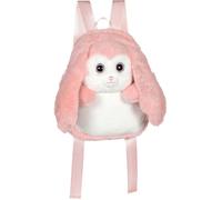 Fluffy Bag - GIPSY TOYS - Sac à dos en peluche - Lapin rose et blanc 30 cm