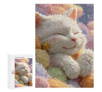 Fluffy Cat Plush Toy Puzzle 1000 Pièces Educa Jouet en Bois Cadeau Unique Décoration Intérieure Jeu Éducatif Challenge Toy Adultes Et Enfants À Partir De 14 Ans 300 PCS