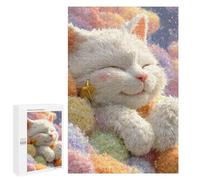 Fluffy Cat Plush Toy Puzzle 1000 Pièces Educa Jouet en Bois Cadeau Unique Décoration Intérieure Jeu Éducatif Challenge Toy Adultes Et Enfants À Partir De 14 Ans 1000 PCS