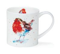Fluffy Feathers Tasse en porcelaine anglaise Motif rouge-gorge 0,35 l