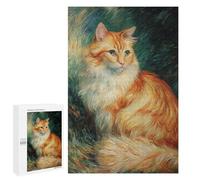 Fluffy Orange Cat Painting Puzzle 1000 Pièces Educa Jouet en Bois Cadeau Unique Décoration Intérieure Jeu Éducatif Challenge Toy Adultes Et Enfants À Partir De 14 Ans 1000 PCS