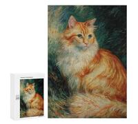 Fluffy Orange Cat Painting Puzzle 1000 Pièces Educa Jouet en Bois Cadeau Unique Décoration Intérieure Jeu Éducatif Challenge Toy Adultes Et Enfants À Partir De 14 Ans 300 PCS