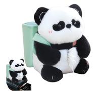 Fluffy Panda Support de boîte à mouchoirs et Poubelle 2 en 1, Couvercle de boîte à mouchoirs en Forme d'animal Mignon avec Installation Stable pour intérieur Voiture