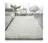 Fluffy Plush Carpet for Modern Home Living Room Sofa Area Rug Silky Soft Crawling Mat Children Bedroom Large Carpet pour Le Salon(White,80x200cm(31x78.7in))