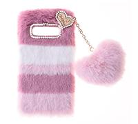 Fluffy Plush Coque pour Samsung Galaxy A3 2015 Coque de Protection Housse TPU Bumper Etui Premium Soft Warm Love Fluffy avec Bling Diamant Cover Fluffy Fur Skin Case pour Samsung A3 2015,Collage Rose