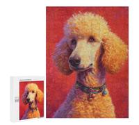 Fluffy Poodle with Red Background Puzzle 1000 Pièces Educa Jouet en Bois Cadeau Unique Décoration Intérieure Jeu Éducatif Challenge Toy Adultes Et Enfants À Partir De 14 Ans 500 PCS