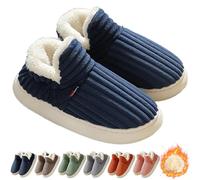 Fluffy Slippers for Women, Cloud Slippers Booties, Winter Warm Fuzzy House Slipper, Thick Sole Anti-Skid Cozy Plush Booties, Indoor Outdoor Slip On Shoes (Blue,44)