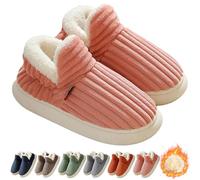 Fluffy Slippers for Women, Cloud Slippers Booties, Winter Warm Fuzzy House Slipper, Thick Sole Anti-Skid Cozy Plush Booties, Indoor Outdoor Slip On Shoes (Pink,46)