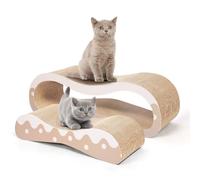 FluffyDream Grattoir 2 en 1 en Carton pour Chat, griffoir pour Chat, Coussinets durables pour éviter d'endommager Les Meubles, Grand, Vague