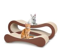 FluffyDream Griffoir 2 en 1 en Carton pour Chat - Protection de Meubles - Arbre à Chat - Lit pour Chat d'intérieur - Forme Infini - Taille XL