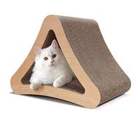 Fluffydream Griffoir Triangulaire à 3 côtés pour Chat - en Carton ondulé - Empêche Les dommages aux Meubles - Triangulaire