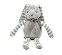 FLUFFYFUN Peluche Lapin Gris 18cm, Peluches Bebe en Coton Bio