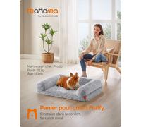 Fluffyhug Panier Pour Chien, Canapé Pour Chiot, Taille L, Pour Chiens De Taille Moyenne, En Mousse Alvéolée, Avec Housse Amovible Lavable, 91 X 68 X 23 Cm, Gris Ombré