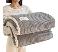 Fluffys Couverture jacquard en velours de lait avec revers en flanelle douce, multi-usage, confortable, 120 x 200 cm, 150 x 200 cm
