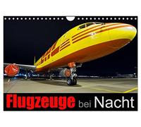 Flugzeuge bei Nacht (Wandkalender 2026 DIN A4 quer), CALVENDO Monatskalender: Ein Monatskalender mit 14 Seiten, die Nachtaufnahmen von Flugzeugen zeigen.