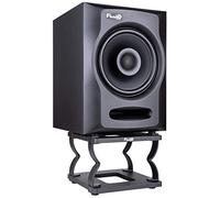 Fluid Audio DS8 Support de moniteur Support de haut-parleur pour moniteurs de studio (réglable en hauteur, surélévation, trépied, support, anti-vibration, noir, 1 paire, 8 pouces), Noir