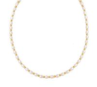 FLUIDABLE Maggie Collier de perles ras du cou plaqué or 18 carats de 38+7cm pour femmes et dames, collier de chaîne de perles d'eau douce véritable, cadeau pour anniversaire