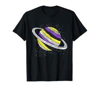Fluide Du Genre Planète Saturne Espace Non Binaire T-Shirt