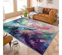 Fluide Pigmentaire Abstrait Vibrant Tapis Antidérapant en Flanelle 80x150 cm Coloré Tapis Utiliser TPR Fond Antidérapant Facile à Entretenir Lavable en Machine Décoration d'intérieur