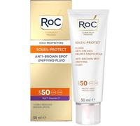 Fluide solaire anti-taches SPF50 50 ml, hydratant visage, vitamine C, protection UVA/UVB, teint unifié