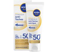 Fluide solaire visage SPF50+ 40 ml, anti-taches Luminous 630, texture légère non grasse, soin anti-âge quotidien