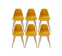 FLUK - Lot de 6 Chaises Polypropylène Jaune et Bois - Altobuy Jaune