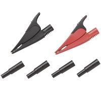 Fluke AC285-FTP Jeu de pinces crocodiles de sécurité enfichable 4 mm CAT III 1000 V, CAT IV 600 V noir, rouge