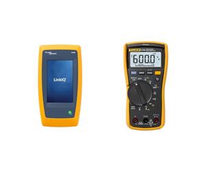 FLUKE networks Testeur de câble et de réseau LinkIQ LIQ-100 & Multimètre numérique d'électricien Fluke 117 avec mesure de tension sans contact