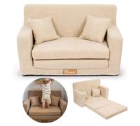 Flumi Canapé enfant pliable en mousse avec housse amovible Boucle – Sofa convertible pour chambre ou salle de jeux