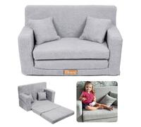 Flumi Canapé enfant pliable en mousse avec housse amovible Boucle – Sofa convertible pour chambre ou salle de jeux
