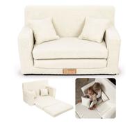 Flumi Canapé enfant pliable en mousse avec housse amovible Boucle – Sofa convertible pour chambre ou salle de jeux