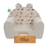 Flumi Fauteuil Enfant personnalisé pour garçon - Fauteuil bébé - Siège Enfant pour Chambre d'enfant Salle de Jeux - Fauteuil avec Gravure nom Enfant (Hellgrau + FLACHS), One Size, (Kindersessel)