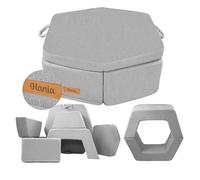 Flumi Modular Foam Play Sofa - 6 éléments, Meuble pour Enfants, Montessori, Housses lavables, Option de Personnalisation. (Gris Boucle)