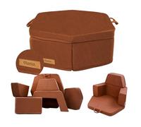 Flumi Modular Foam Play Sofa - 6 éléments, Meuble pour Enfants, Montessori, Housses lavables, Option de Personnalisation. (Marron Boucle)