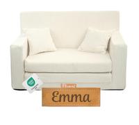 Flumi Personnalisé Canapé Enfant Convertible 3in1 Lit d Appoint Enfant - Mini Canapé avec nom de l'enfant - Mousse Chauffeuse Enfant avec Fonction Lit - Farbe: (crème Claire)