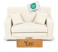 Flumi Personnalisé Canapé Enfant Convertible 3in1 Lit d Appoint Enfant - Mini Canapé avec nom de l'enfant - Mousse Chauffeuse Enfant avec Fonction Lit - Farbe: (Boucle Beige Clair)