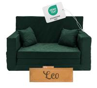 Flumi Personnalisé Canapé Enfant Convertible 3in1 Lit d Appoint Enfant - Mini Canapé avec nom de l'enfant - Mousse Chauffeuse Enfant avec Fonction Lit - Farbe: (Vert Bouteille)