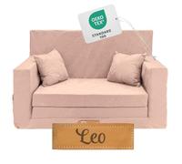 Flumi Personnalisé Canapé Enfant Convertible 3in1 Lit d Appoint - Mini Canapé avec nom de l'enfant - Mousse Chauffeuse avec Fonction Lit - Farbe: (Rose)