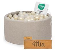 Flumi Personnalisé Piscine a Balle pour Bébé à partir de 1 an - Fosse à Boules pour Enfants 90x40cm - 200 Balles ∅ 7cm - Produit Européen - Oeko-TEX et CE Certifiée (Teddy Gris)